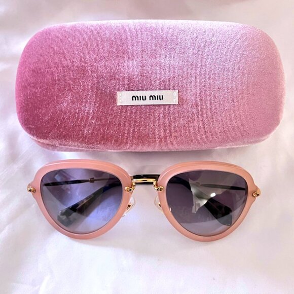 Authentic MIU MIU Occhiali Frames Orchidea Opaque Lenses SUNGLASSES + Bag & Case - Picture 5 of 10